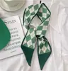 Cachecol Longo Elegante Vermelho de Camada Dupla Estampado Faixa de Cabelo Cachecol de Fita Decorativa para Terno Versátil Feminino Estilo Coreano