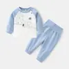 Conjunto Íntimo de Bebê, Roupa Base de Outono e Inverno para Crianças, Conjunto de Duas Peças Raglan Estampado para Bebês de 0 a 3 Anos, Calça de Outono de Cintura Alta