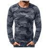 Camiseta Táctica Casual Popular de Amazon 2023 de Manga Larga Ajustada Camuflajeada de Algodón Otoño para Jóvenes con Cuello Alto