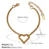 Colar Coração Vazado Francês Mais Vendido Aço Inoxidável Banhado a Ouro Real 18K Pulseira Simples Elegante Estilo Ins Transfronteiriço