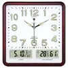 Reloj de Pared Cuadrado para Sala de Estar Silencioso Reloj Electrónico Moderno Casual de Moda Calendario Doméstico Creativo Reloj de Cuarzo