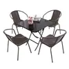 Conjunto de Mesa e Cadeira Dobráveis para Exterior Trama Semelhante ao Rattan Exterior Simples Varanda Mesa de Café Pequena Mesa Cadeira Prova d'Água Proteção Solar Conjunto com Guarda-sol