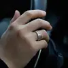 Anillo de Palabras Verdaderas de Nueve Caracteres para Hombre Ins Diseño de Nicho Retro Hecho a Mano Estilo Étnico Personalidad Anillo Abierto Viejo Distintivo para Hombre