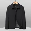 Jaqueta de Seda de Leite para Homens, Casual de Negócios para Primavera e Outono, Macia, à Prova de Vento, Sem Amassados, Não Precisa Passar, Anti-Amassado, Gola Lapela, Roupa Exterior