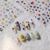 Pegatinas para Uñas Florales Dulces de Chica con Hierro Dopamina M-348 Estilo Ins Coreano Pegatinas Transparentes Florales Adhesivas para Uñas