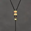 Collar fino ajustable con cordón colgante para mujer, colgante con cuerda, Buda de jade dorado, ocho brújulas del tesoro.