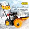 Varredora de Neve Manual Multifuncional, Pequeno Motor a Gasolina Autopropelido, Escova de Rolo com Engrenagem Completa, Remoção Elétrica de Neve para Condomínio