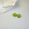 Joyas Lingge Estilo Vacacional Europeo y Americano Pendientes de Aro Pequeños Geométricos de Colores Dulces Pendientes de Resina Brillantes Estilo Fresco Ins
