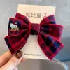 Fita Xadrez Estilo Tweed Laço Acessórios de Cabelo Menina Pequena Xadrez Britânico Estilo Preppy Adorno de Cabeça Outono e Inverno Grampo de Cabelo Ano Novo