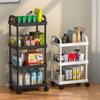 Estante de almacenamiento para cochecito, dormitorio, baño, suelo, estante para aperitivos de varias capas, estante de almacenamiento móvil para bebés de cocina