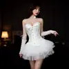 Noite de teste sucesso ballet cisne desejo puro espartilho colete sutiã sexy body de renda combinado com uma saia fofa