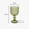 Copa de Vino de Vidrio de Color en Relieve, Vaso para Jugos, Copa de Vino, Copa de Cáliz, Copa de Vino Engrosada, Copa de Champaña, Lujo Ligero Retro