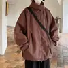 Jaqueta Masculina Preta Guerreiro Estilo Funcional Outdoor Americano Tendência High Street Solta e Versátil Marca Tendência Jaqueta com Capuz