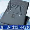 Pantalones Transfronterizos de Seda de Hielo para Hombre Verano Delgados de Secado Rápido Transpirables Pantalones Deportivos Holgados de Pierna Recta Super Ligeros Delgados de Cintura Alta Pantalones de Chándal