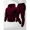 Conjunto de Dos Piezas para Hombre de 250g, Sudadera con Capucha Deportiva de Color Sólido de Moda Transfronteriza, Sudadera con Capucha y Pantalones de Chándal para Hombre