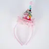 Sombrero de Cumpleaños del Alfabeto Inglés Fieltro con Purpurina Diadema de Feliz Cumpleaños Decoración de Fiesta de Cumpleaños Sombrero de Cumpleaños para Niña Estilo Coreano