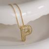 Europa y Estados Unidos joyería transfronteriza nuevo collar de 26 letras inglesas femenino incrustado circón nicho temperamento cadena clavicular nkb798