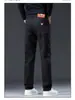 Jeans Novo Masculino Outono/Inverno 2026 com Forro de Lã, Espessado, Slim Fit, de Barra Reta para um Estilo Leve para o Trabalho