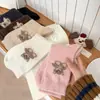 Meias de Lã Mekki Outono e Inverno Meia de Cano Médio Estilo Japonês Quente de Inverno Feminina Fofa Urso de Desenho Animado Meias Sem Costura Enrugadas