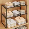 Prateleira Divisória de Guarda-Roupa, Prateleira Extensível para Armário de Quarto, Rack de Armazenamento Doméstico para Roupas e Itens Diversos