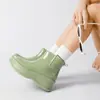Botas de Chuva para Mulheres, Botas de Chuva Fashion com Solado Grosso para Uso Externo, Sapatos Impermeáveis de Cano Curto, Novos Sapatos de Trabalho, Sapatos de Borracha Antiderrapantes que Aumentam a Altura
