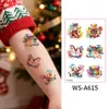 Pegatinas de tatuaje navideñas nuevas en stock para niños, pegatinas faciales de dibujos animados para fiestas, pegatinas decorativas navideñas de graffiti de colores