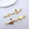 Cobre Puro Chapado en Oro Alta Retención de Color Microincrustado Zircón Mariposa Media Cadena Colgante Material para Joyería de Collares Pulseras DIY