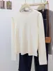 Top Básico de Punto Color Verde Hielo Menta para Mujer Otoño Invierno Estilo Coreano Color Sólido Manga Larga de Invierno Suave y Acogedor Top Interior