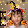 Linterna de calabaza de Halloween, adorno decorativo brillante, accesorio para decoraciones de Halloween, palo retorcido, materiales para manualidades DIY para niños, regalo