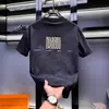 Camiseta de Manga Corta con Cuello Redondo Tie-Dye Estilo Americano Clásico para Hombre 2025 Nueva Marca de Moda Top Casual Europeo Holgado de Media Manga