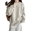 Tejido de Punto Redondo Estilo Coreano Estilo Perezoso para Mujer Otoño e Invierno 2026 Nuevo Estilo Holgado Casual Suéter Base Jersey Prendas de Abrigo