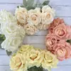 7 Rosas de Lana Estilo Europeo Auditorio de Bodas Hogar Decoración Conjunto Pequeños Manojos de Rosa Decoración Fotográfica Flores Hechas a Mano