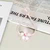 Estilo Coreano Color Cristal Flor Banda de Goma Banda para el Cabello de Niñas Cuerda para el Cabello de Color Degradado Diadema de Alta Elasticidad Diadema Trenzada Linda