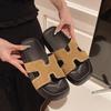 Pantufas femininas rasteiras verão 2024, nova roupa, pantufas com saia quadrada