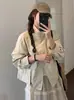 Jaqueta versátil estilo coreano para o dia a dia, com gola alta, para mulheres, nova para primavera e outono, caimento solto, acinturada, trench coat curto afina a silhueta