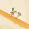 Venta Caliente Transfronteriza Creativo Europeo y Americano Personalizado Sin Perforación Joyería para Nariz Moda Diamante Incrustado Conejo de Amor Set de Pinza para Nariz Clavo de Nariz para Mujeres