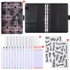 Planificador Financiero de Cuadros de Estrellas, Hojas Sueltas, Color Macarrón, con Páginas Interiores Categorizadas, Carpeta para Efectivo, Cuaderno de Regalo, Al por Mayor en Stock