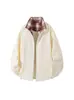 Chaqueta de Otoño 2026 con Cuello Alto para Hombre, Nueva, Holgada, Cuadros, Retazos, Juvenil, Color Sólido, Casual, Simple, Abrigo
