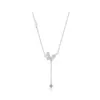 Collar con Borla de Mariposa de Perla Artificial para Mujer Cadena de Clavícula Super Hada de Verano Cadena de Moda Elegante Colgante de Zirconia Estilo Cyber Red