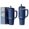 Copo de carro transfronteiriço de 40 oz, aço inoxidável 304, grande capacidade, alto valor estético, copo de gelo de carro portátil, copo térmico, personalizável