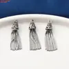Plata de Ley S925 Tassel de Trompeta Hebilla de Botón Ot Accesorios Calabaza Vieja Retro Cadena de Cola Ruyi Cadena de Extensión
