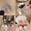 Zapatillas Mao Mao con cadena de amor de metal para otoño e invierno de comercio exterior, zapatillas de tacón plano de piel grande y cálidas a la moda para mujer, transfronterizas