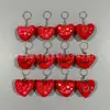 Chaveiro de Pelúcia Coração Vermelho Bordado de Amor Pingente de Casal Dia dos Namorados Pequeno Presente Venda por Atacado Direto do Fabricante