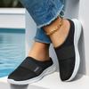Sapatos Casuais Femininos Temu com Solado Grosso para Comércio Exterior, Sapatos Casuais Meia-Bota Respiráveis, Chinelos Planos Leves Vazados Antiderrapantes