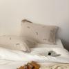 Funda de almohada de gasa de algodón estilo japonés, Funda de almohada de velo de algodón puro con estampado floral pequeño fresco, Funda de almohada suave y transpirable