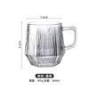 Copo Simples de Vidro com Alças Estilo Mori Listrado Copo Doméstico para Beber Copo de Leite para Café da Manhã Estilo ins Copo de Café Coração de Menina