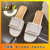 Sandalias de Deslizamiento de Alta Gama de Moda con Faldas 2025 Nuevas Hermosas de Suela Gruesa Estilo Chanel de Verano para Exteriores para Mujer