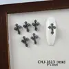 Venta Caliente Aleación Cruz Clavo Arte Decoraciones Punk Chica Picante Estilo Versátil Cruz Pistola Negro DIY Accesorios para Uñas