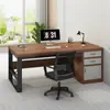Estación de trabajo de escritorio para personal de oficina, juego de escritorio y silla para personal de oficina, escritorio ejecutivo, escritorio para computadora en casa, escritorio de escritura con cajones