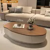 Mesa de centro em madeira maciça na cor nogueira, estilo francês moderno minimalista de luxo leve, para uso na sala de estar, estilo minimalista de alta qualidade wabi-sabi creme
